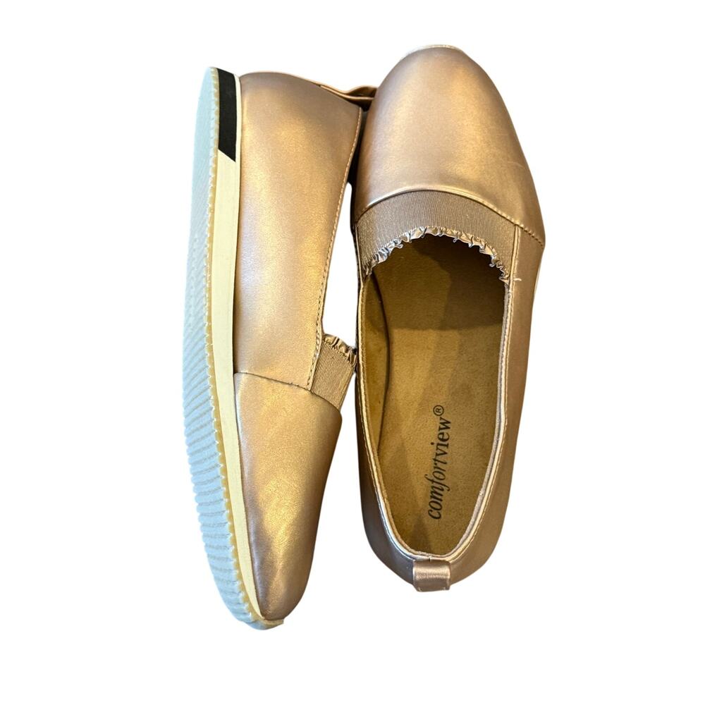 NEW COMFORTVIEW Athletic Brielle Rose Gold Slip On Sneakers Shoes Women 8.5 WW